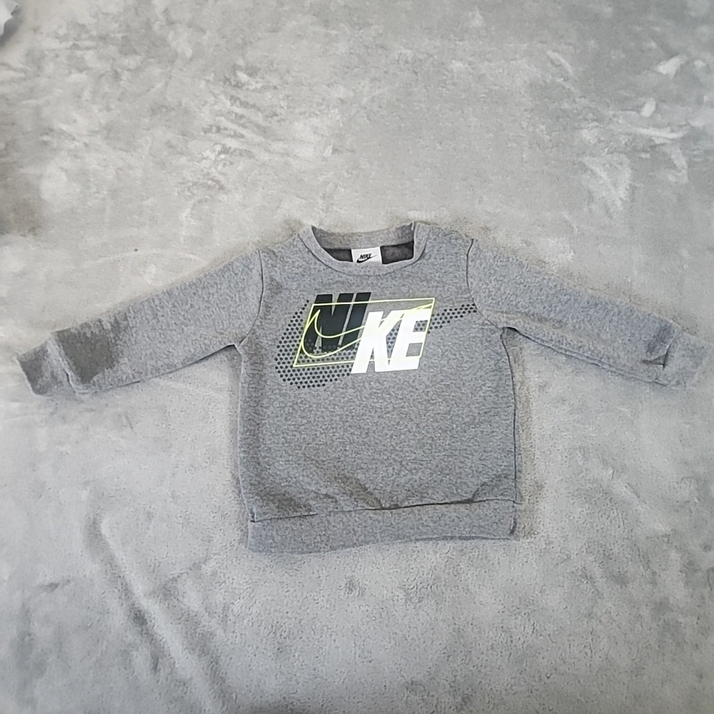 Nike Sweatshirt Todlers 18‎ month Gray Crewneck Spellout Swoosh